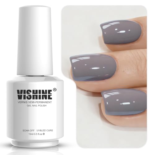 Vishine Gelpolish Professional UV LED Soak Off Varnish Color Gel Nail Polish Manicure Salon Grey(1441)