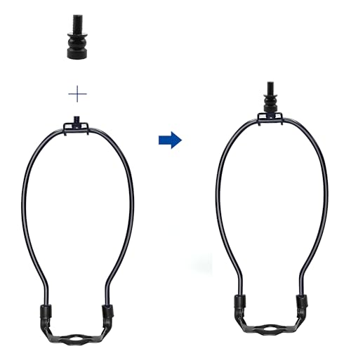 Image of ECUDIS Lamp Shade Risers Lamp Finial Extender, 2 Pack (Black, 0.5 Inch)