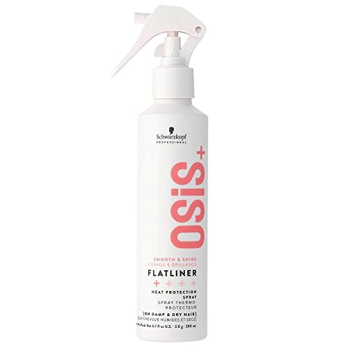 Schwarzkopf Professional OSiS Flatliner Setting Spray Heat Protection Smooth And Shine Reduces Hair Breakage Protect Against Humidity Non Sticky Light Hold 200 ml
