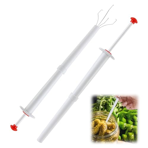 2pcs Pickle Grabber Tool Set, Stainless Steel Pickle Tool for Jarred Pickles - Ideal for Kitchen Use by Home Cooks, Deli Lovers & Pickle Enthusiasts