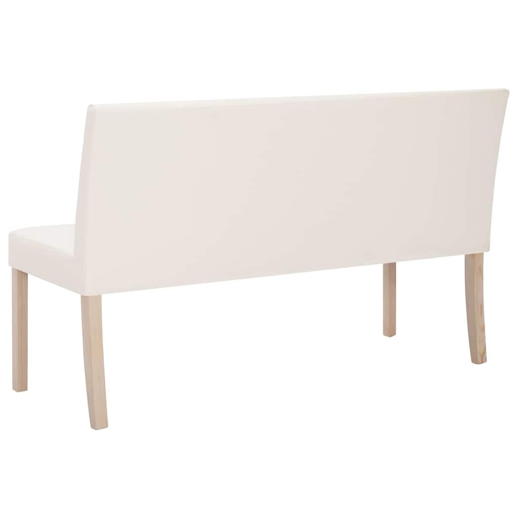 Banco 139,5 cm Piel Crema con Marco de Pino