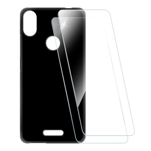 ESCAMOT Bedruckte Hülle + 2 Glas Schutzfolie Kompatibel mit Wiko View Max, Stoßfeste Weiche Cover & HD Klare Tempered Glass Folie (Schwarz)