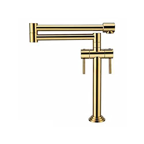 Robinet de cuisine d'évier pliant télescopique mural double joint chaud et froid