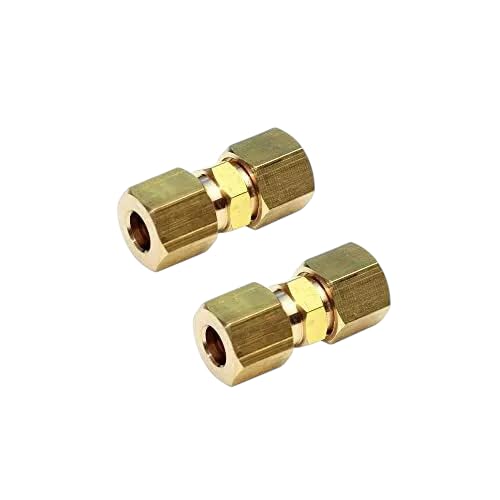 Ice Maker Water Line Brass Compression Tube Fitting 1/4” OD x 1/4” OD 2