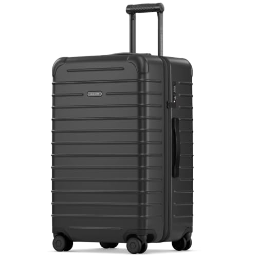 Solgaard Check-In Lite Suitcase - Hardside 24.8" Travel Luggage (Black)
