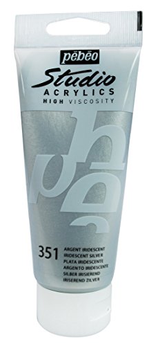 Pébéo 837351 Studio Acrylique Tube Argent Iridescent 100 ml