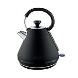 Tower T10079BLK Sera Pyramid Kettle with Smoked Black Trim, 1.7L, 3KW, Black