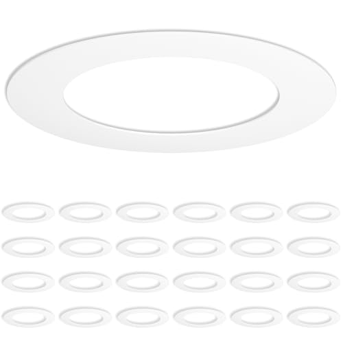 amico 24 pack goof rings for 6 inch recessed lights can light trim ring cover outer diameter 86-inch inner diameter 62-inch durable plastic design white