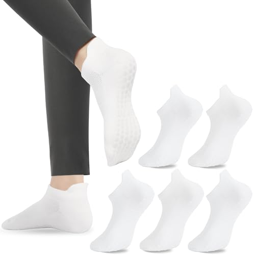 Image of loudashuaiqi Grip Pilates Socks Non Slip Athletic Yoga Socks with Grips for Women Grippy socks for Hospital Workout Barre