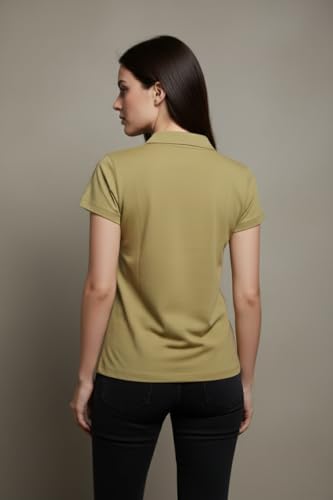 Image of BEAR THREAD Women's Plain Polo T-Shirt | Classic Collared Half Sleeve Top | Soft Breathable Lightweight Fabric | Solid Casual Summer Polo Tee