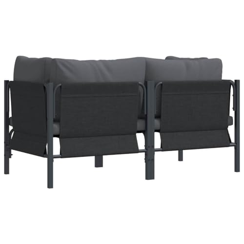 Canapé d'angle de jardin modulable 160x80 cm extérieur avec coussins - 8