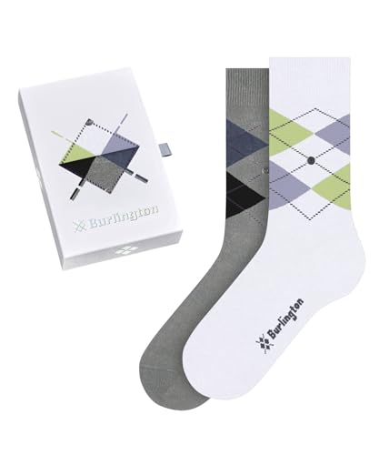 Burlington Damen Socken Basic Gift Box W So Baumwolle gemustert 2 Paar, Mehrfarbig Grey White 0019, 36-41