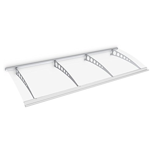 Preisvergleich Produktbild Schulte Vordach Überdachung Haustürvordach 240x90cm Polycarbonat klar Stahl weiß Pultbogenvordach