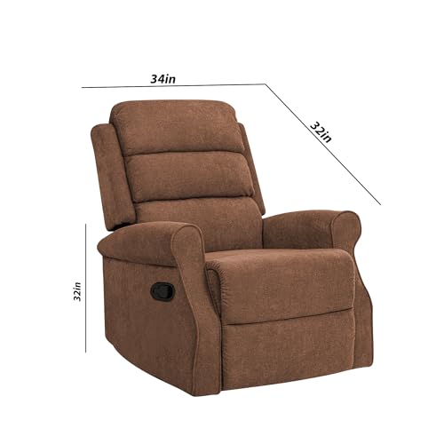 Image of Casaliving Avalon Comfy Fabric Single Seater Recliner Chair, Recliner Sofa for Relaxing, Recliner Chair for Home Relax (Brown) | Premium Fabric Sofa