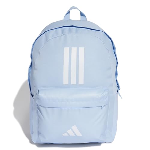 adidas Unisex Classic Three Stripes Backpack Back to School, Glow Blue/White, One Size