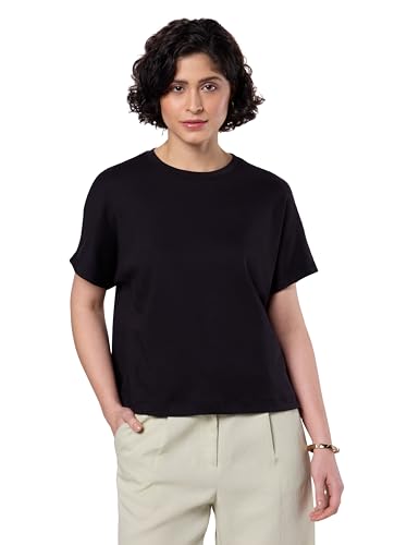 Image of Symbol Premium Women's Oversized Cotton Cropped T-Shirt (Stylish | Super Soft | Round Neck | Solid) (Available in Plus Sizes)