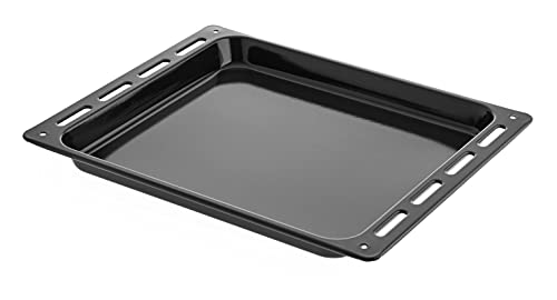 Hoover 42820218 Bandeja de horno, accesorio original, bandeja de apoyo, rectangular, esmaltada, 37x46x4 cm, negra