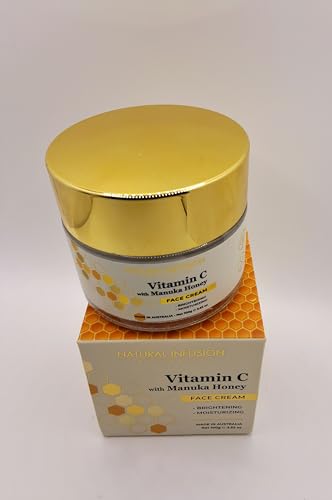 Natural Infusion Vitamin C with Manuka Honey Brightening & Moisturizing Face Cream – 3.52 fl. oz. | Hydrating Daily Face Cream for Radiant, Glowing Skin | Paraben-Free & Gentle for All Skin Types