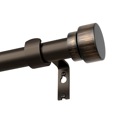 Dark Brown Curtain Rods for Windows 72 to 144 Adjustable Modern Curtain Rod 1 inch Diameter Heavy Duty with Decorative Finials for Living Room Bedroom Farmhouse Outdoor Patio