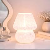 ULAROOM USB Plug-in Mushroom Lamp Small Bedside Table Lamp with 3 Temperature LED Bulb, Free Dimming Nights Light for Bedroom/Living Room/Entryway/Corner Decor or New Home Gift(Rainbow White)