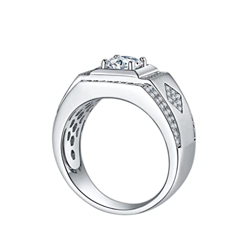 Jomoon Personalized Wedding Rings For Men,Father Day Ring,925 Sterling Silver,10K,14K,18K Custom Engraving Rings Birthday Jewelry Father Gifts, Birthstone Rings With Father Day Birthday Gifts For Men #TOP2