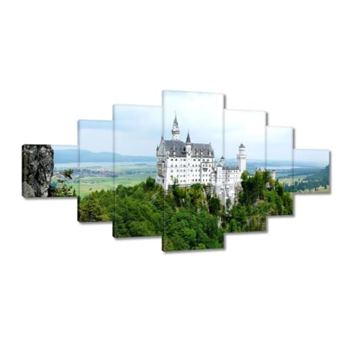 Tableau Château de Neuschwanstein décoration murale salon grande taille 200x100 cm