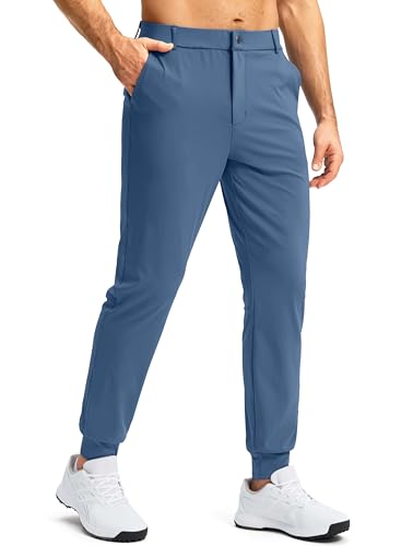 G Gradual Mens Stretch Golf Joggers with 3 Pockets Slim Fit Sweatpants Work Dress Casual Pants for Men with Belt Loops(Slate Blue XL)