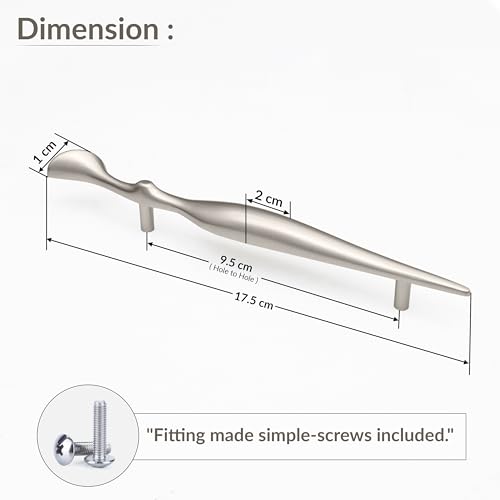 Image of Plantex Cabinet Handle /96mm Handle for Cabinet /Wardrobe Handle /Door Pull-Push Handle for Home /Office - Pack of 1 (Satin)