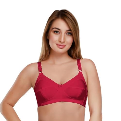 Image of Daisy DEE Women's Cotton Seamed Non-Wired Regular Straps Full Coverage Non-Padded Bra - NSHTL