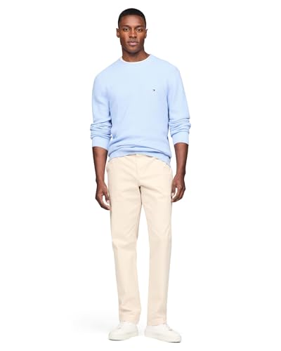 Image of Tommy Hilfiger Men's Waffle Knit Crewneck Sweater Lightweight Pullover, Also Available in Big & Tall