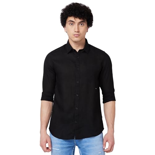 Image of Spykar Men's Regular Fit N /A Full Sleeve Solid Casual Shirts
