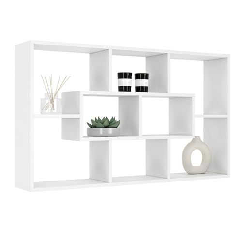 IDMarket - Etagère Murale Colette avec 8 Compartiments Blanc