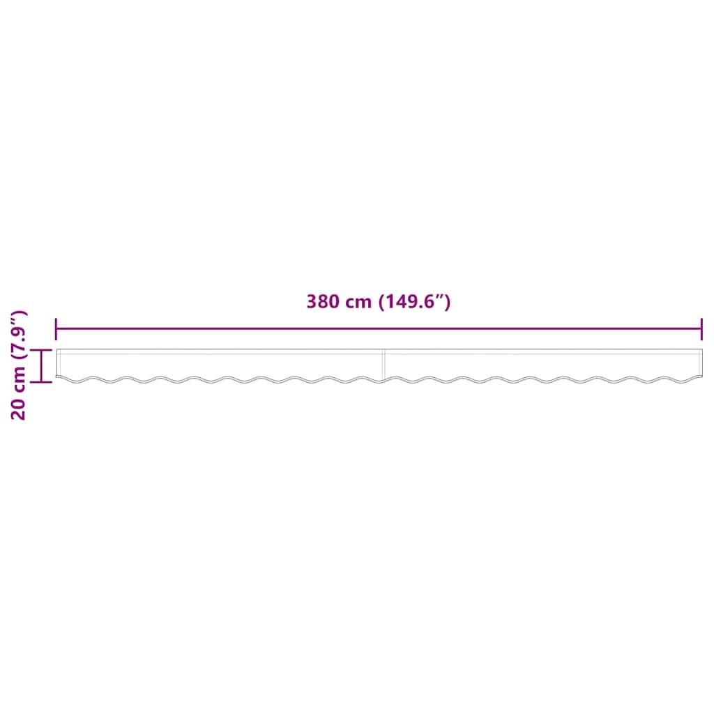 vidaXL Valance de toldo Beige 380 x 20 cm Lona, Toldo de Lona Moderno, Sombra Exterior Duradera, protección Solar y Canopy Estiloso para reuniones Familiares