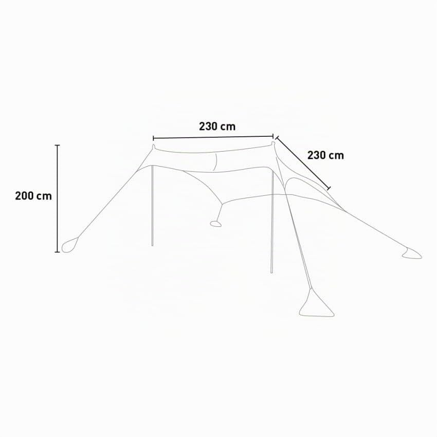 Tenda Spiaggia Mare Gazebo Portatile 2,3 x 2,3 m Protezione UV Antivento Formentera - Grigio