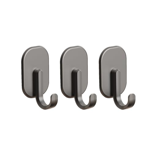 Cubit Co. Versatile Magnetic Hooks 3-Pack - No Drill Hooks for Kitchen, Bathroom, Office & Dorm - Space Saving Solution for Keys, Towels & Decor - Black Magnetic Hooks for Fridge & Metal Surfaces