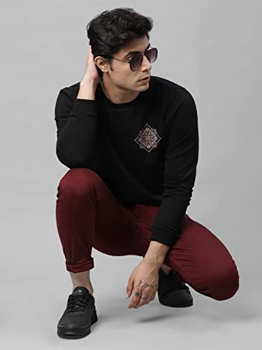 Image of Rigo Fleece Printed Round Neck Sweatshirt for Men | Full Sleeves Sweatshirt for Men | Casual Wear & Stylish Sweatshirts for Men