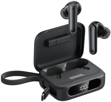 soundcore by Anker P41i with Lightning Adapter (Built-in USB-C Cable), IPX5 | Adaptive Bluetooth Noise Cancelling In-Ear Kopfhörer with portables Ladegerät, 192-h Playtime, Clear C