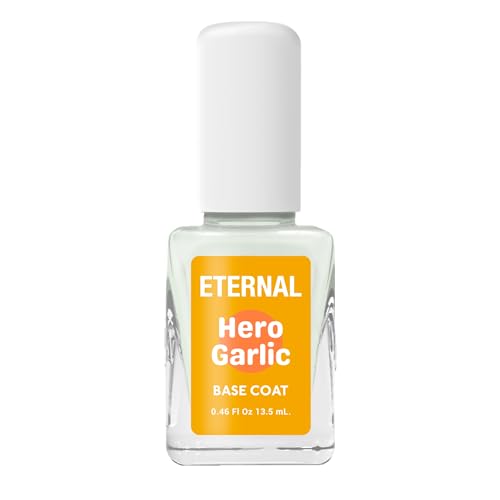 Etermal Hero Garlic Base Coat, Strengthening Nail Base Coat with Garlic Extract for Weak & Brittle Nails