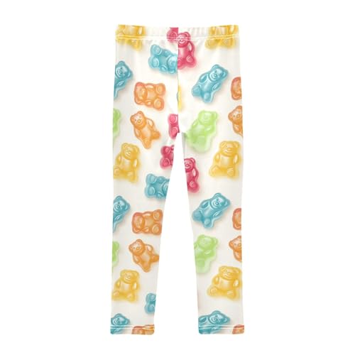 Colorful Gummy Girls Leggings,Workout Leggings for Girls Toddler Athletic Legging Size for 3-10T2