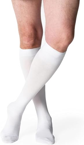 Image of SIGVARIS Men's Essential Cotton 230 Closed Toe Calf-High Socks 30-40mmHg
