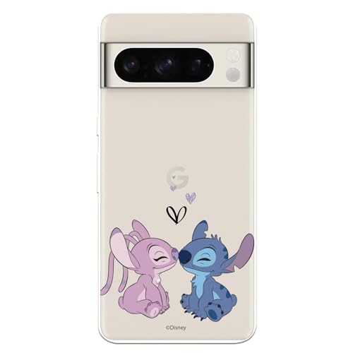 LA CASA DE LAS CARCASAS Case Compatible with Google Pixel 8 Pro Official Disney Angel & Stitch Kiss to Protect Your Mobile Phone, Transparent Silicone Case with Official Licence of Lilo & Stitch LA CASA DE LAS CARCASAS Case Compatible with Google Pixel 8 Pro Official Disney Angel & Stitch Kiss to Protect Your Mobile Phone, Transparent Silicone Case with Official Licence of Lilo & Stitch