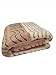 Produktbild Wool & Home Merino Wolldecke 140x200 cm  Kuscheldecke aus 100% Merinowolle, Linienmuster Beige-Braun  Gewicht 500 g/m²  Atmungsaktiv und Langlebig