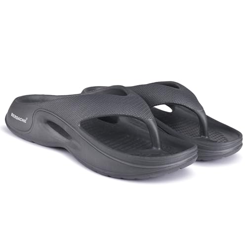 Image of BERSACHE Lightweight Stylish Flip Flop with Sole for Men (Grey)