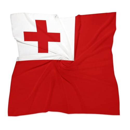 Tonga Tongan Flag Bandanas Face Mask Square Scarf Headwear Silk Head Scarves Lightweight Wrap Neck Scarf3