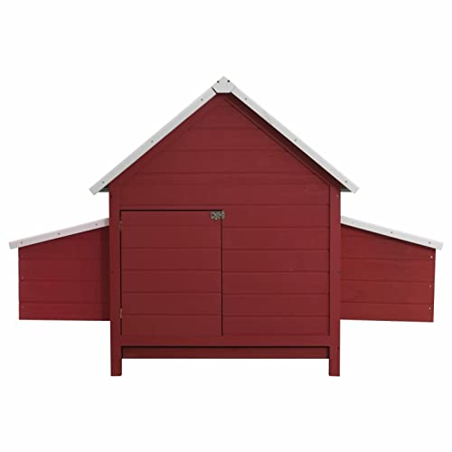 MOONAIRY Hühnerstall, Kaninchenstall, Legenester Für Hühner, Hühnerhaus, Rot 157x97x110 cm Holz – Bild 5