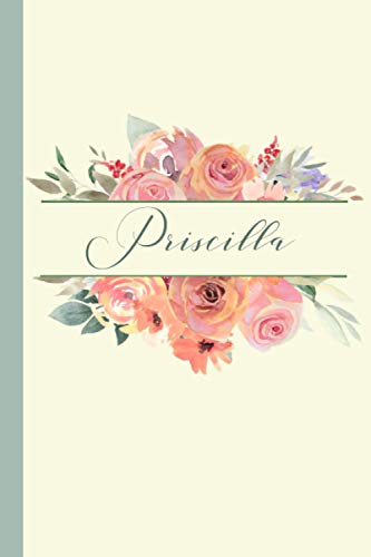 9798727215234 Priscilla: personalized name journal with watercolor florals: simple notebook
