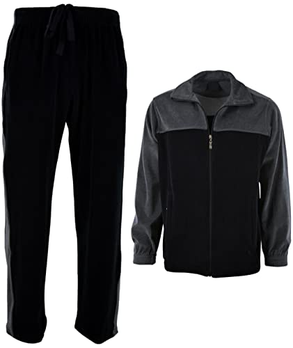 Choiceapparel Mens Velour Tracksuit With Zippered Pockets (205-Charcoal, 2X-Large) #TOP18