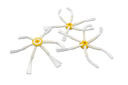 vhbw 3X Spazzola Laterale Compatibile con iRobot Roomba 565, 571, 564, 562, 570, 563, 572, 577 Robot aspirapolvere - Set spazzole, Giallo/Bianco