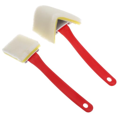 iplusmile 2 pezzi Pennelli per Bordi Angolari da Spazzole Triangolari per Pittura Superfici e Soffitti per Rifiniture di Precisione Interno ed Esterno Applicazione Uniforme e Duratura