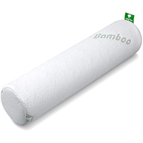 Thera Health Neck Roll Pillow - Viscose of Bamboo Tube Pillow w/ Washable Cover - Memory Foam Cylinder Pillows for Spine Discomfort, Yoga, Bed - Bolster Pillow Cover